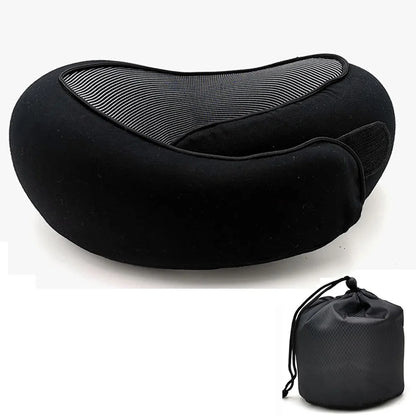 2025 Hot Memory Foam U-Shaped Travel Neck Pillow - Snail Style, Portable Adjustable, Soft Support for Naps & Sleep
