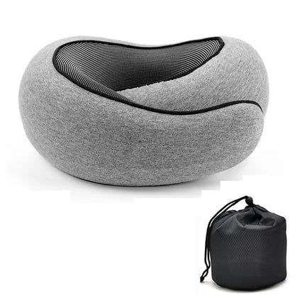 2025 Hot Memory Foam U-Shaped Travel Neck Pillow - Snail Style, Portable Adjustable, Soft Support for Naps & Sleep